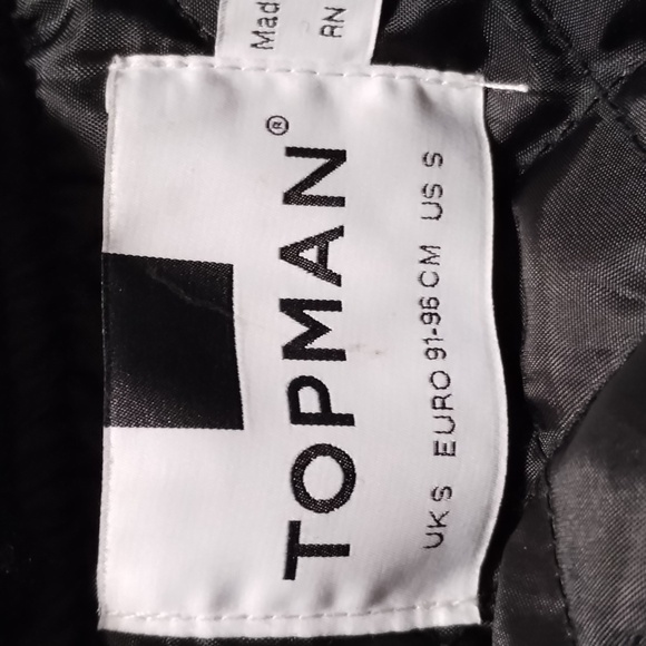 Topman wool blend black bomber jacket w pockets Sz S - Picture 15 of 17